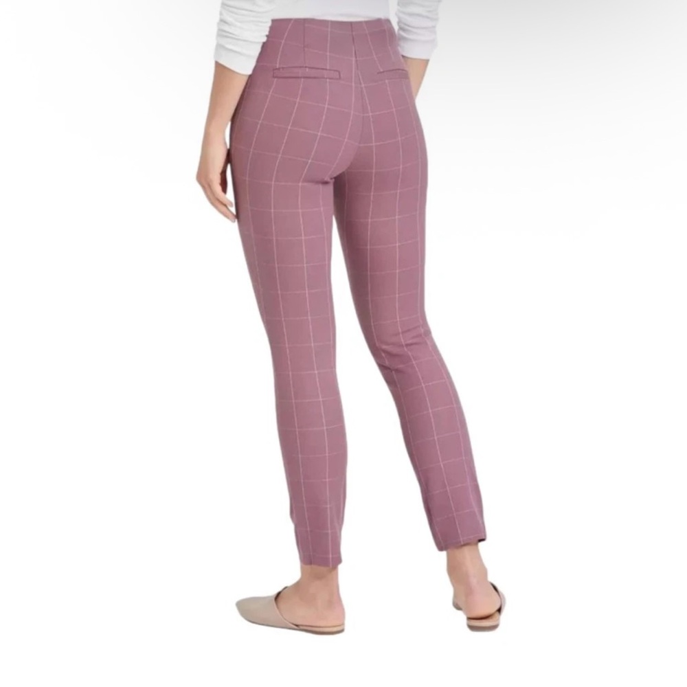 A New Day High-Rise Mauve Plaid Checkered Pixie Ankle Cropped Pants Size 6